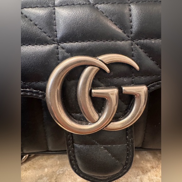 Gucci GG Marmont Matelassé Black Leather Shoulder Bag – w orig Dust Bag box etc - Picture 5 of 16